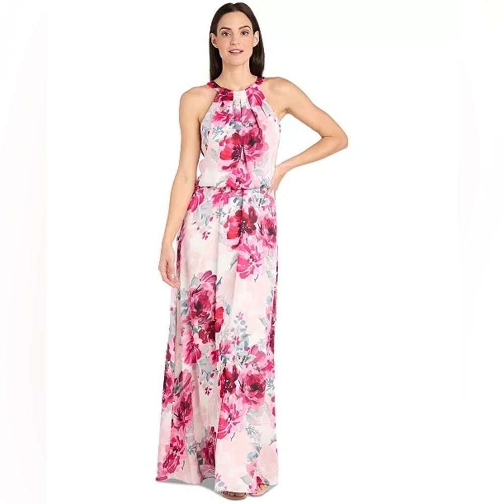 R & M Richards (B6) Petite Floral-Print High-Neck Blouson Dress NWT SIZE 12P